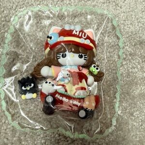 Cute hello kt kitty girl taba Squishy playing skateboard with frog pets and hat